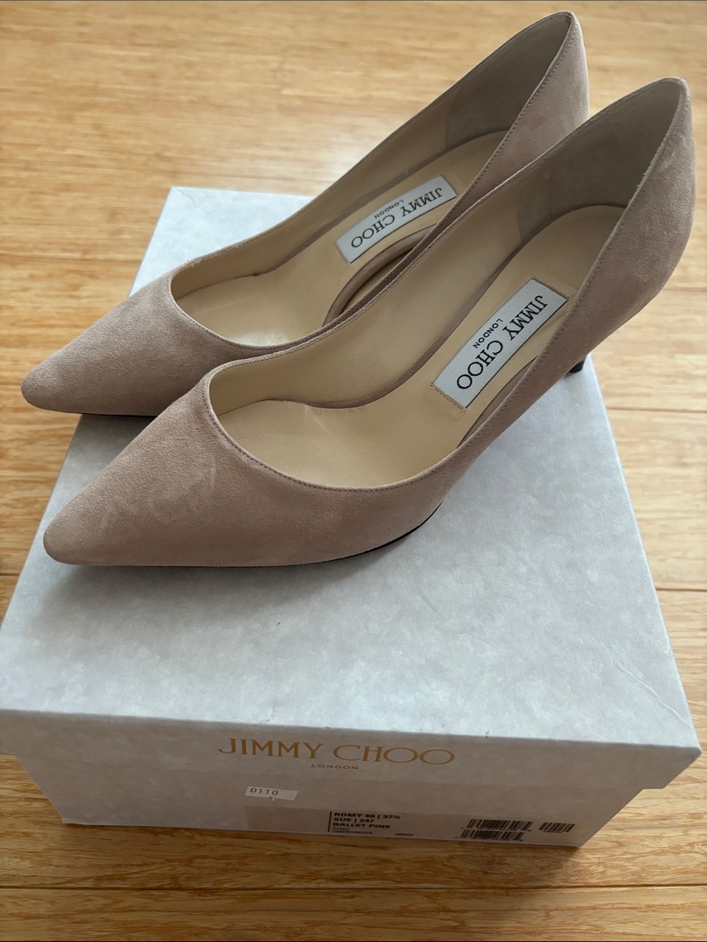 Jimmy Choo Taupe Suede Pointed-Toe Pumps